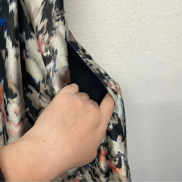 L.K. Bennett Juana Sleeveless Abstract Print Full Skirt Gown 2 Pockets - Picture 10 of 12